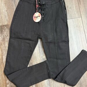 Hayden LA Black Lace Up Skinny Jeans Size Medium